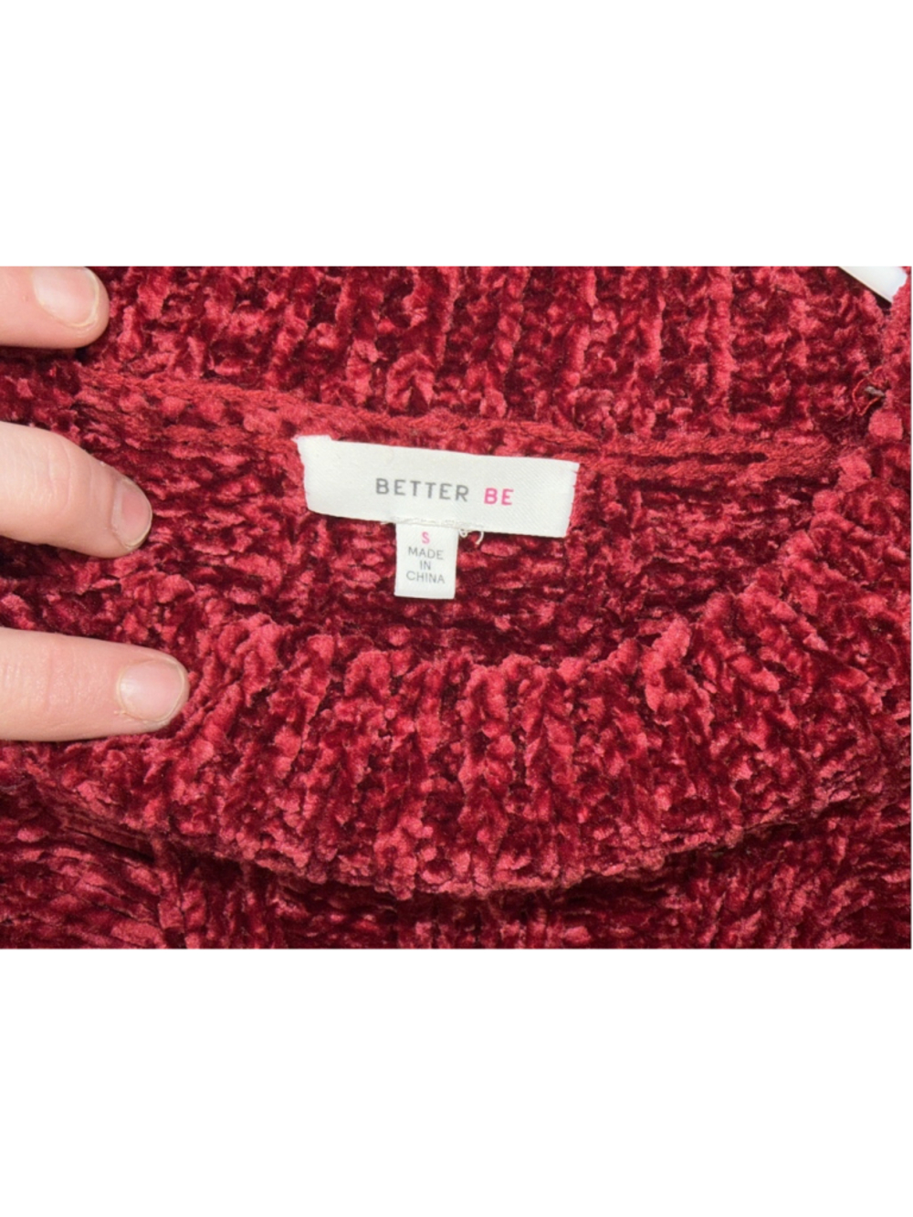 Better Be Red Ribbed Cropped Sweater - Size Small - Picture 4 of 6